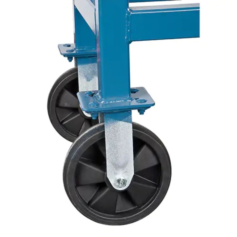 KletonElevatedPlatformTrucks_60Lx30W_2000lbs.Capacity_NylonCasters-close up front wheel