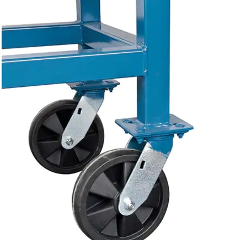 KletonElevatedPlatformTrucks_60Lx30W_2000lbs.Capacity_NylonCasters-close up rear wheel