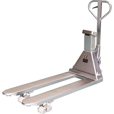 MobileIndustriesEcoWeigh-ScalePalletTruck_48Lx27W_4400lbs.Cap.- detailed view of scale pallet