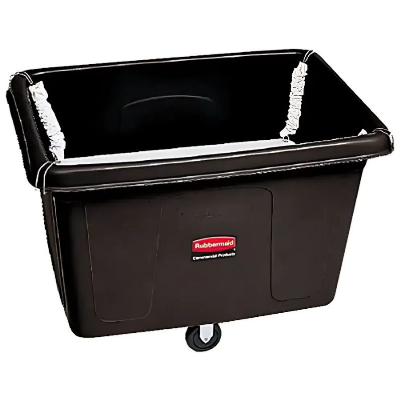 RubbermaidCubeTruckwithSpringPlatform_Polyethylene_44-116Lx31Wx32-12H_14cu.ft.Volume_500lbs.Capacity-detailed front view