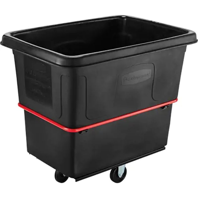 RubbermaidHeavy-DutyUtilityTruck_BlackRecycledPlastic_44-38Lx31Wx38-14H_16cu.ft.Volume_1000lbs.Capacity-detailed side view