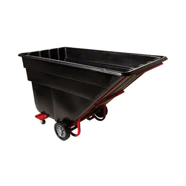 RubbermaidTiltTruck_Polyethylene_1-12cu.yd._1200lbs.LoadCapacity-detailed side view black