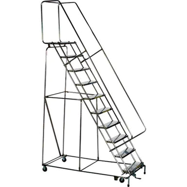 BallymoreLockstepRollingLadders_12Steps_24StepWidth_120PlatformHeight_StainlessSteel - detailed full view
