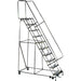 BallymoreLockstepRollingLadders_9Steps_24StepWidth_90PlatformHeight_StainlessSteel -Detailed side view