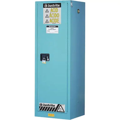 JustriteChemCorLinedAcidCorrosiveStorageCabinets_22gal._23.25x65x1-Detailed front view
