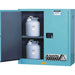 JustriteChemCor_LinedAcidCorrosiveStorageCabinets_30gal._43x44x18-Detailed front view open door cabinet