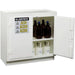 JustriteSolidPolyethyleneAcidCabinets_6x0.66043Gal._36x35.75x21.75 front view one door open 