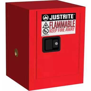 JustriteSure-GripEXCountertopFlammableCabinet_4gal._1Door_17Wx22Hx17D- Detailed, full view red color