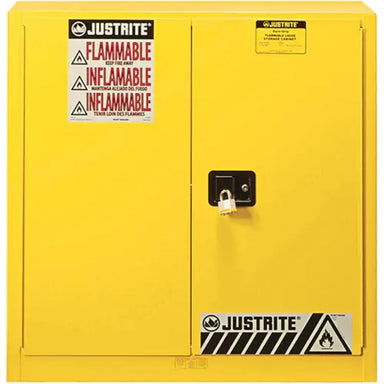 JustriteSure-GripEXFlammableSafetyCabinet_30gal._2Door_36Wx35Hx24D- Detailed, full front view