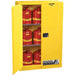 JustriteSure-GripExFlammableStorageCabinets_45gal._2Door_43Wx65Hx18D-Detailed, full view open door with tanks inside