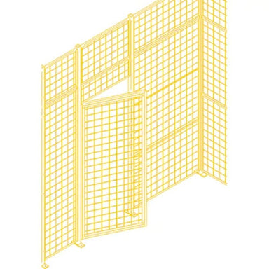 KletonWireMeshPartitionComponents-SlidingDoors_8_Wx10_H-open door view yellow