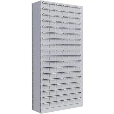 MetalwareInterlokShelvingUnit_Steel_Boltless_800lbs.Capacity_36Wx76Hx18D-front side view