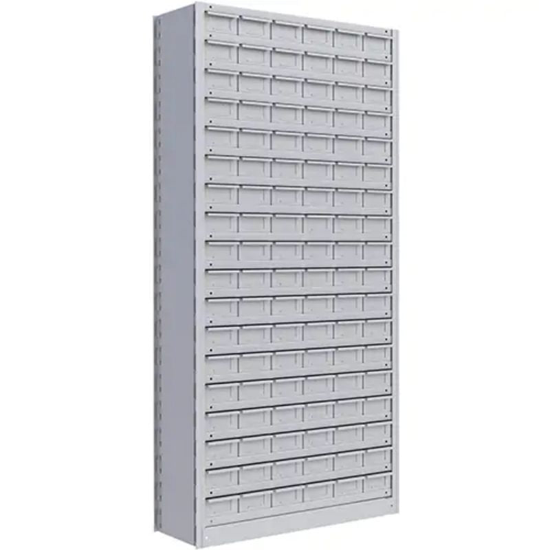 MetalwareInterlokShelvingUnit_Steel_Boltless_800lbs.Capacity_36Wx76Hx18D-front side view