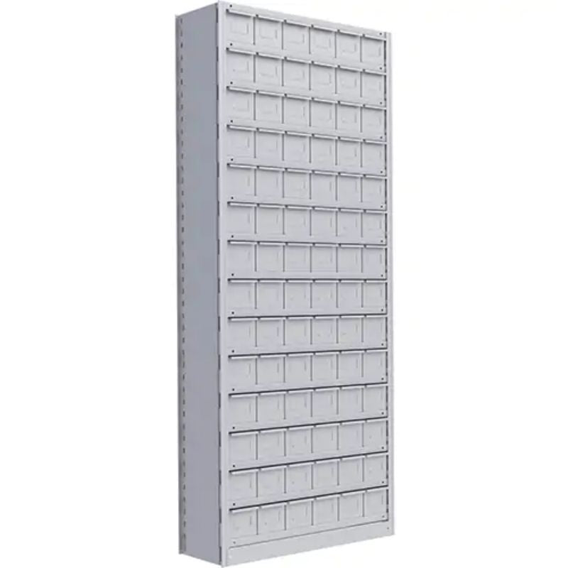 MetalwareInterlokShelvingUnit_Steel_Boltless_800lbs.Capacity_36Wx88Hx18D-front side view