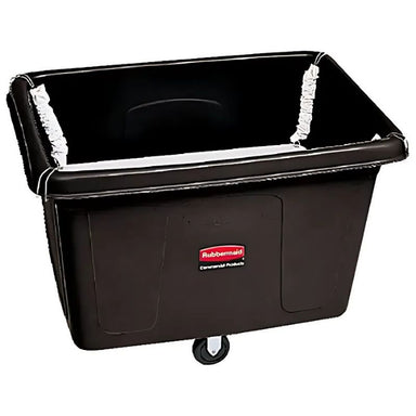 RubbermaidCubeTruckwithSpringPlatform_Polyethylene_44-116Lx31Wx32-12H_14cu.ft.Volume_500lbs.Capacity-detailed front view