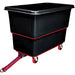 RubbermaidTowableHeavy-DutyUtilityCubeTruck_BlackRecycledPlastic_59Lx34Wx42-78H_27cu.ft.Volume_1200lbs.Capacity- detailed front side view