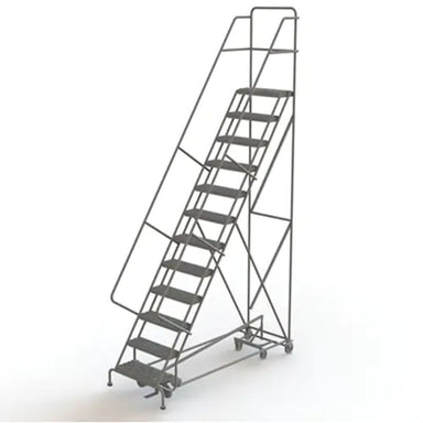 Tri-ArcManufacturingAllDirectionalRollingLadder_12Steps_24StepWidth_120PlatformHeight_Steel- Detailed, full view