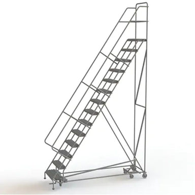 Tri-ArcManufacturingAllDirectionalRollingLadder_14Steps_24StepWidth_140PlatformHeight_Steel- Detailed, full view