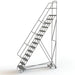 Tri-ArcManufacturingAllDirectionalRollingLadder_14Steps_24StepWidth_140PlatformHeight_Steel- Detailed, full view