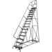 Tri-ArcManufacturingAllDirectionalRollingLadder_15Steps_24StepWidth_150PlatformHeight_Steel- Detailed , full view