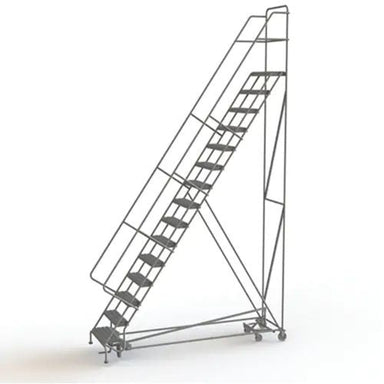 Tri-ArcManufacturingAllDirectionalRollingLadder_15Steps_24StepWidth_150PlatformHeight_Steel- Detailed, full view