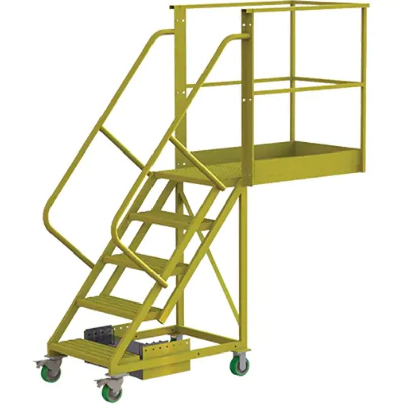 Tri-ArcManufacturingCantileverRollingLadder_Unsupported_5Steps_30PlatformDepth_50PlatformHeight- Detailed, full view