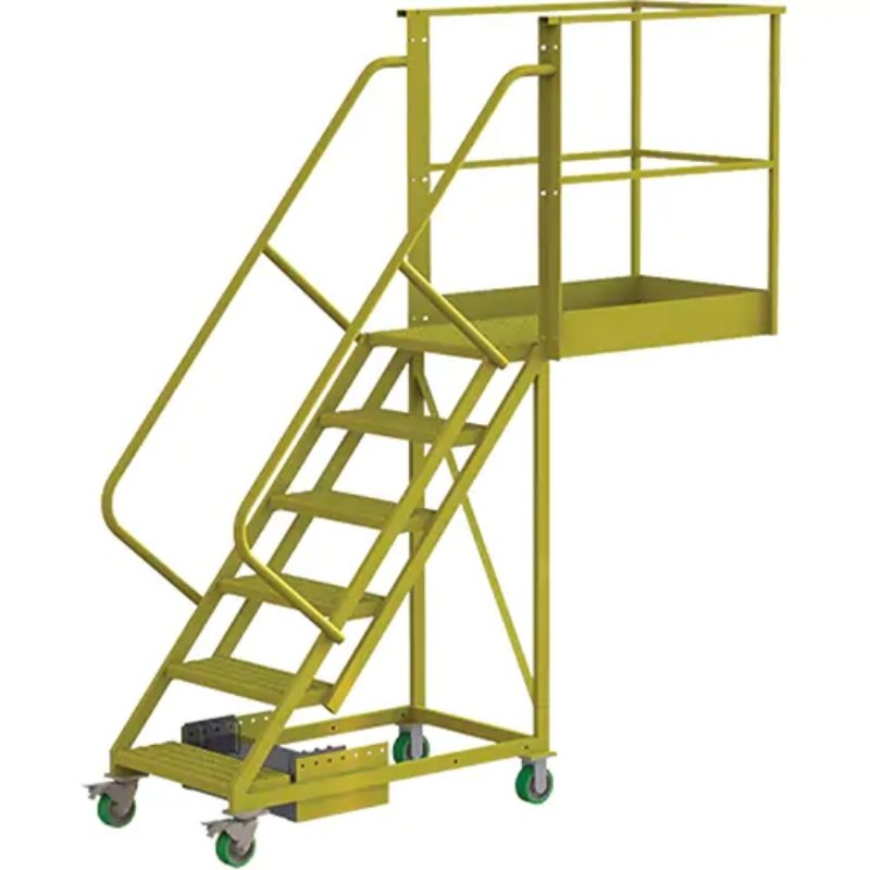 Tri-ArcManufacturingCantileverRollingLadder_Unsupported_6Steps_40PlatformDepth_60PlatformHeight- Detailed, full view