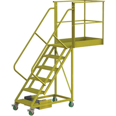 Tri-ArcManufacturingCantileverRollingLadder_Unsupported_6Steps_40PlatformDepth_60PlatformHeight-Detailed, full view