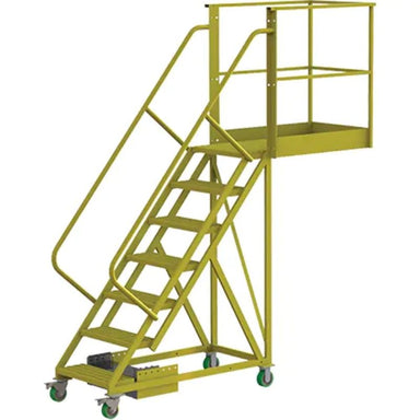 Tri-ArcManufacturingCantileverRollingLadder_Unsupported_7Steps_40PlatformDepth_70PlatformHeight-Detailed, full view