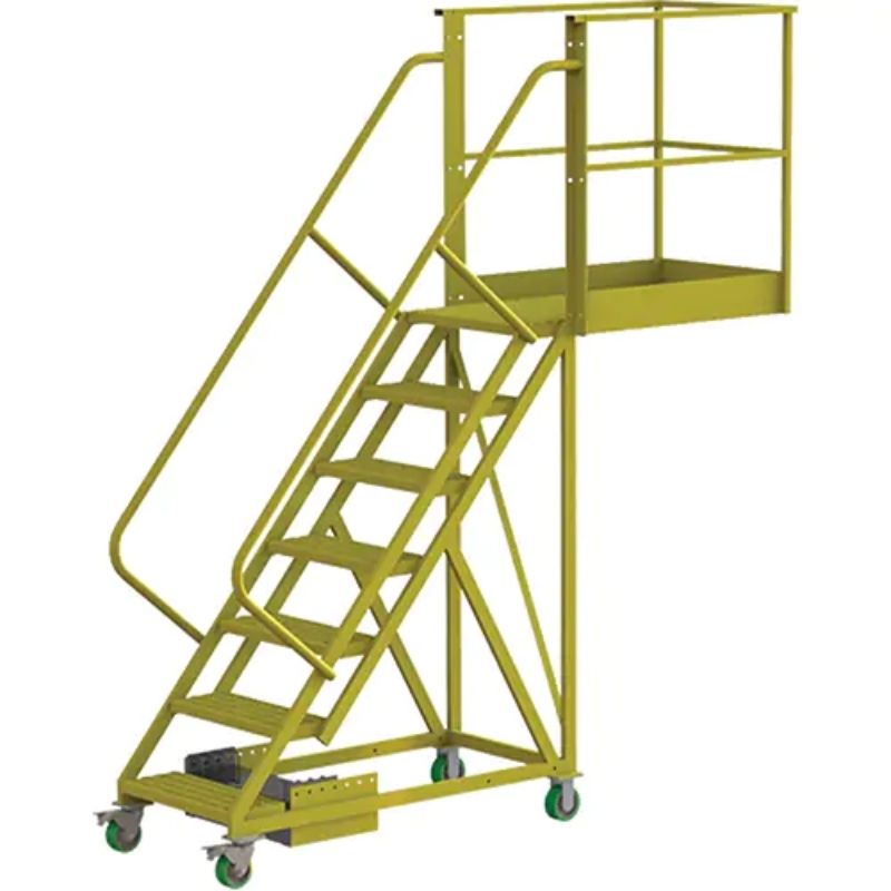 Tri-ArcManufacturingCantileverRollingLadder_Unsupported_7Steps_40PlatformDepth_70PlatformHeight-Detailed, full view