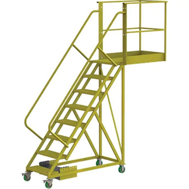 Tri-ArcManufacturingCantileverRollingLadder_Unsupported_8Steps_40PlatformDepth_80PlatformHeight-Detailed, full view