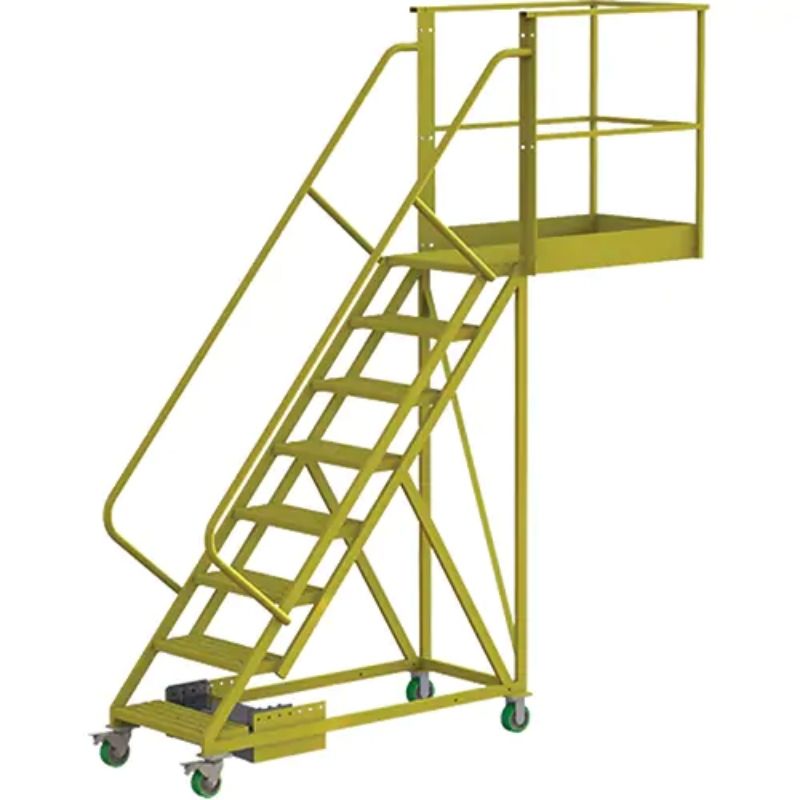 Tri-ArcManufacturingCantileverRollingLadder_Unsupported_8Steps_40PlatformDepth_80PlatformHeight-Detailed, full view