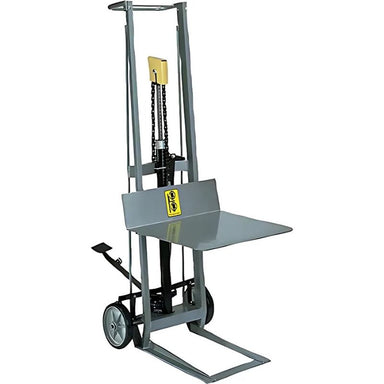 WescoHydraulicPlatformLiftStacker_FootPumpOperated_400lbs.Capacity_54MaxLift-Detailed, full view
