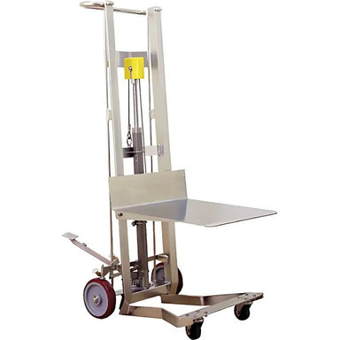 WescoHydraulicPlatformLiftStacker_FootPumpOperated_750lbs.Capacity_54MaxLift- in details, full view
